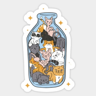 Cats in a Bottle Sticker